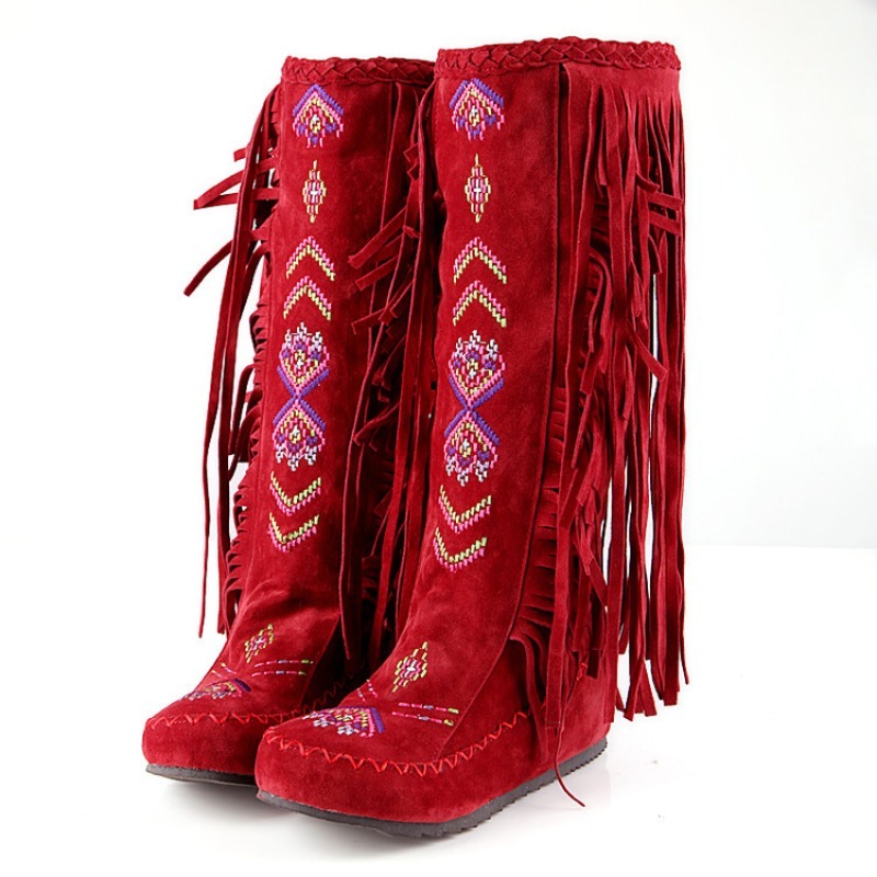 Tassel Boots Handmade Embroide - Ethnic Fashion Women 评论和价格