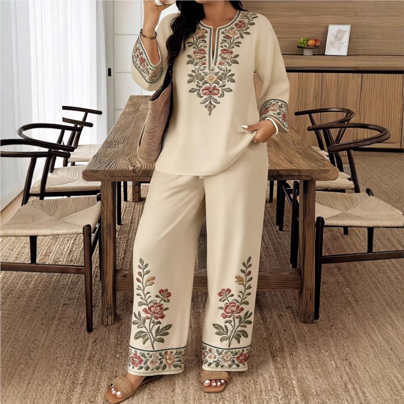 Fashion Retro Printed Long-sle - Ethnic Fashion Women 评论和价格